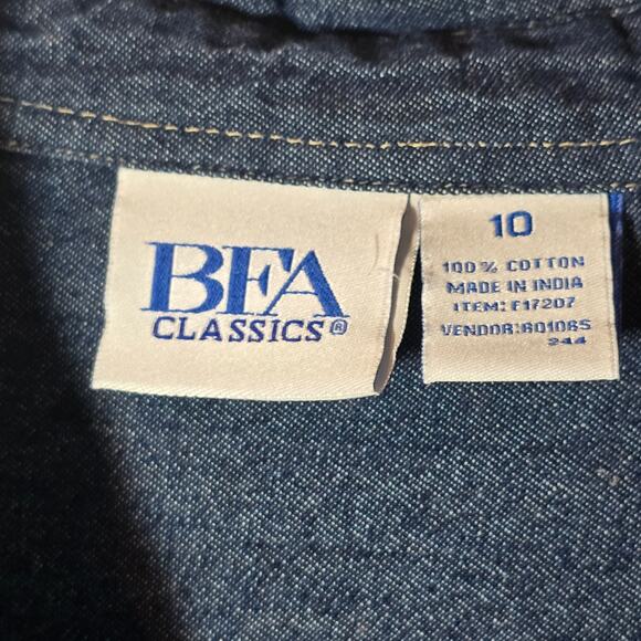 BFA Classics Vintage Denim Dress Chambray
Roll Tab Sleeves Women's Size 10 Blue - Picture 7 of 7